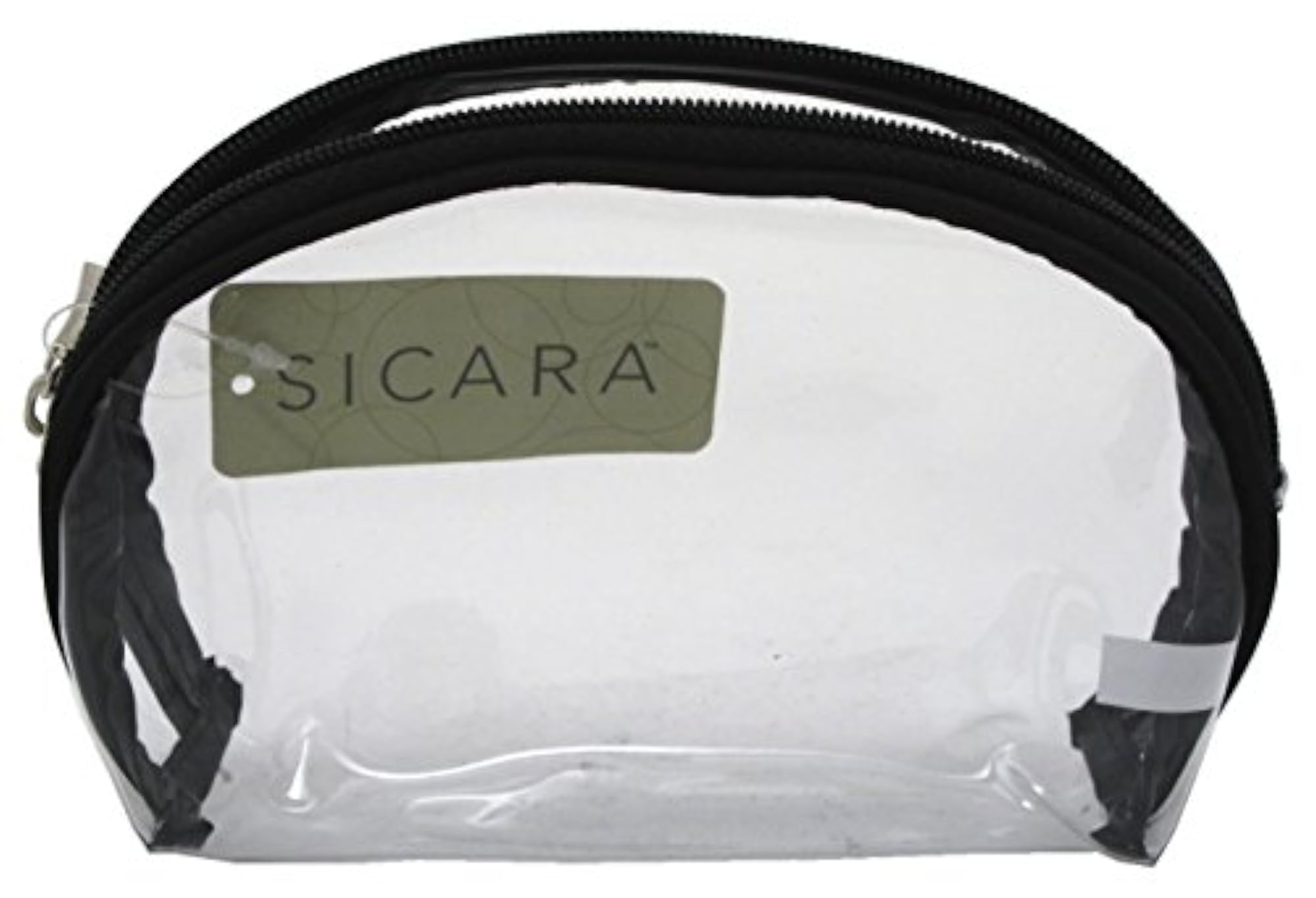 Clear Cosmetic Bag Oval Purse, 3 Pack